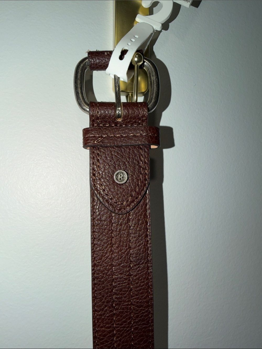 RELIC XL Brown Metal End Wide Faux Leather Jean Belt
